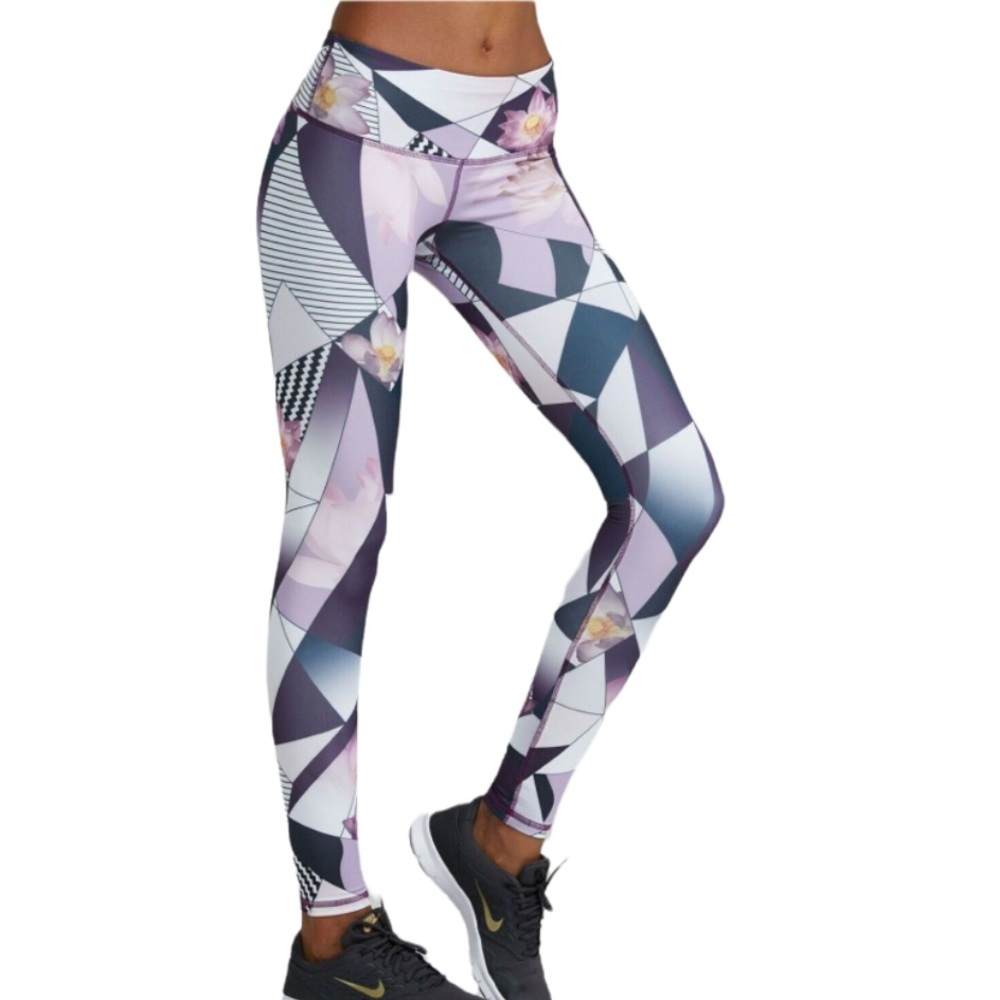 Noli Lotus Geometric Purple Leggings Size Medium